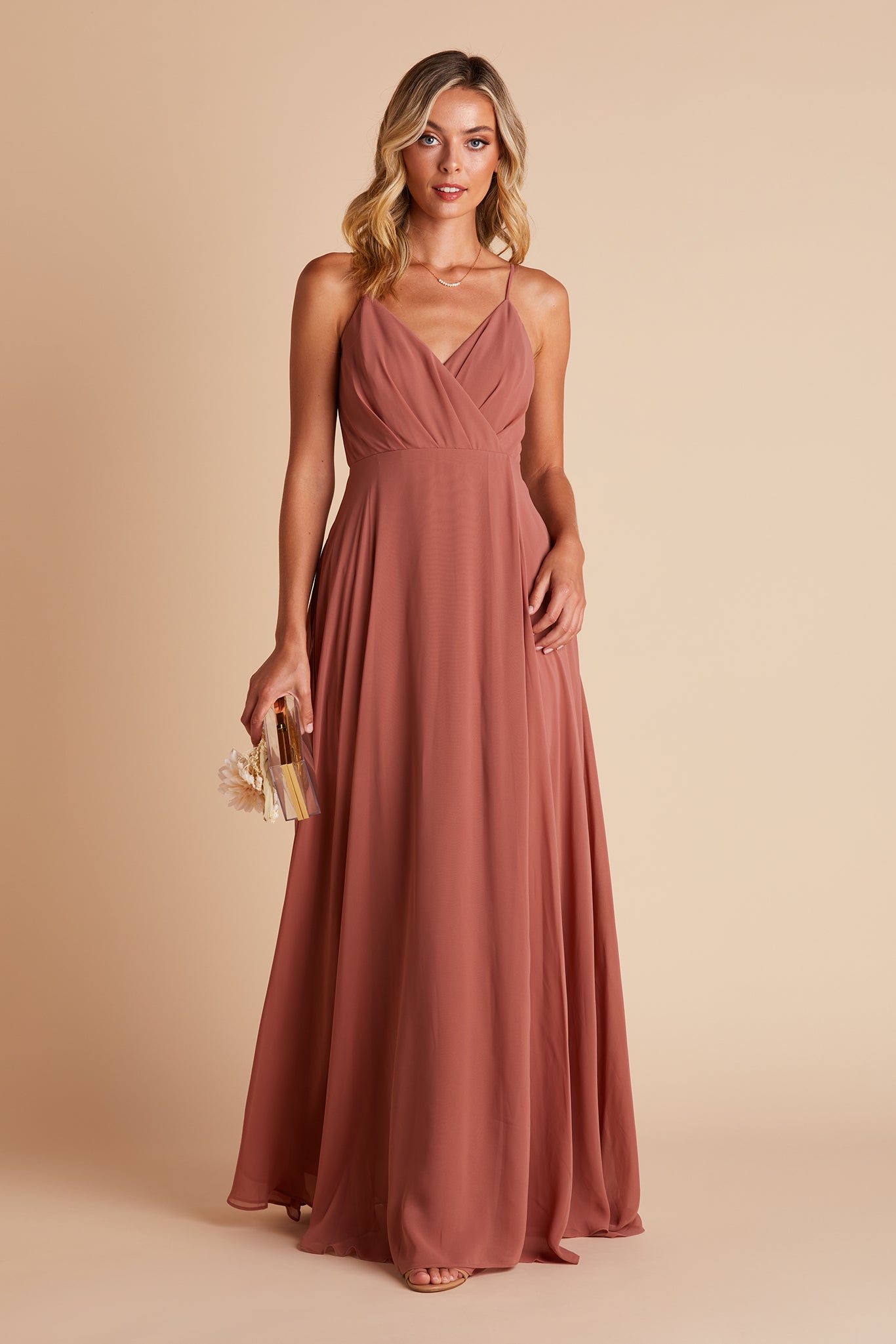 Kaia Chiffon Bridesmaid Dress in Desert ...